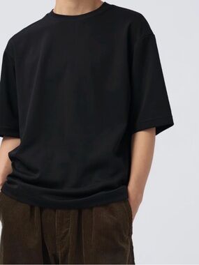 Uniqlo Airism Men’s Black Short Sleeve T Shirt, Large